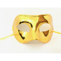 Máscara Veneziana Lisa Metalizada - Dourado