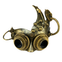 Máscara Steampunk Veneziana Dourada
