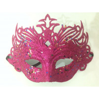 Máscara Veneziana com Glitter - Rosa Pink