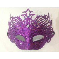 Máscara Veneziana com Glitter - Roxo