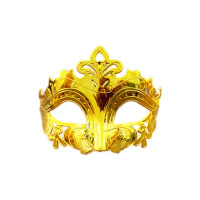 Máscara Veneziana Decorada Metalizada - Dourado