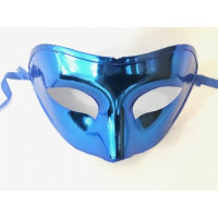 Máscara Veneziana Lisa Metalizada - Azul Royal