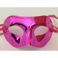 Máscara Veneziana Lisa Metalizada - Rosa Pink