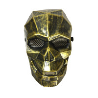 Mascara Luxo Halloween Caveira Dourada