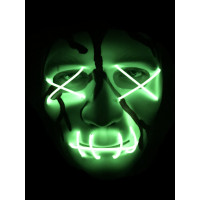 Máscara Halloween Sem Face Branca com LED - Verde Limão