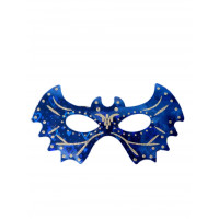 Máscara Holográfica com Glitter Morcego 6 unidades - Azul