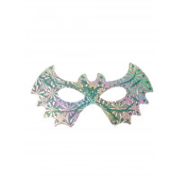 Máscara Holográfica com Glitter Morcego 6 unidades - Prata