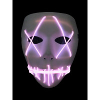 Máscara sem Face Branca com Led - Rosa - 2