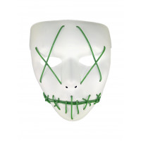 Máscara Sem Face Branca com Led - Verde