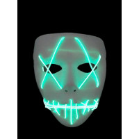 Máscara sem Face Branca com Led - Verde - 2