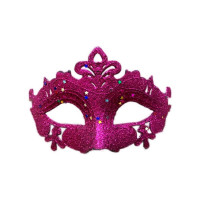 Mascara Veneziana Estrelas e Glitter Rosa