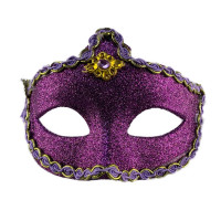 Máscara Veneziana Glitter Luxo - Roxa