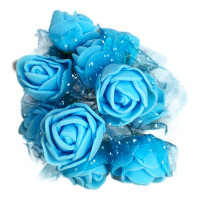 Mini Flor de Eva com 144 Azul Turquesa