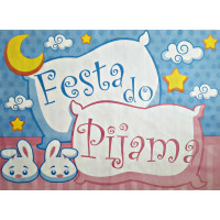 Painel Decorativo de TNT 1,40x1,03 m - Festa do Pijama