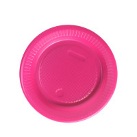 Prato Descartável Raso 15 cm Rosa Pink com 10