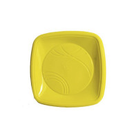 Prato Quadrado 15 cm c/ 10 - Amarelo Canário