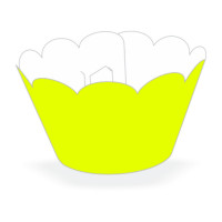 Saia Cupcake com 12 - Amarelo Neon