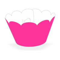 Saia Cupcake com 12 - Rosa Neon