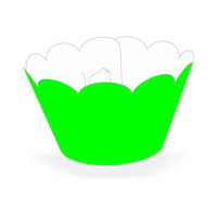 Saia Cupcake com 12 - Verde Neon