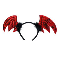Tiara Halloween Asa de Morcego - Vermelho