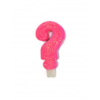 Vela Interrogação com Glitter 8 Cm - Rosa