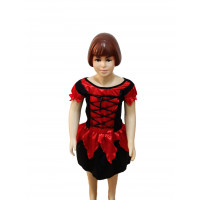 Vestido de Bruxa Infantil Luxo Vermelho