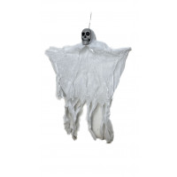 Enfeite Halloween de Pendurar Caveira Fantasma - Branco