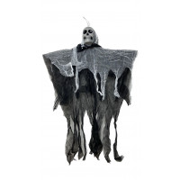 Enfeite Halloween de Pendurar Caveira Fantasma - Preto