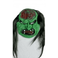 Máscara Halloween Látex - Monstro Verde com Rosto Machucado