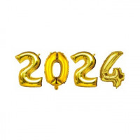 Kit Balão Metalizado Número 2024 25" 70 cm - Dourado
