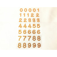 Cartela Números Auto Adesivos com 35 - Dourado