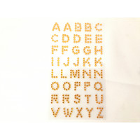 Cartela Letras Auto Adesivas com 40 - Dourado