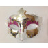 Máscara Veneziana Metalizada Decorada com Glitter - Prata