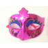 Máscara Veneziana Metalizada Decorada com Glitter - Rosa Pink