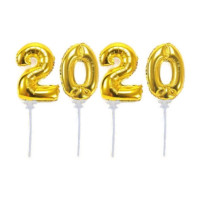 Balão Metalizado 2020 Auto Inflável Com Pega Balão