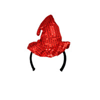 Tiara Chapeu de Mago Lantejoula - Vermelho