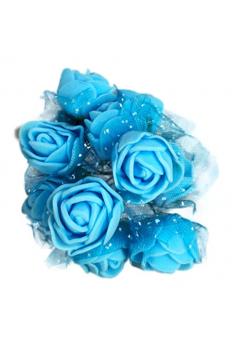 Mini Flor de Eva com 144 Azul Turquesa - NaMega Festas