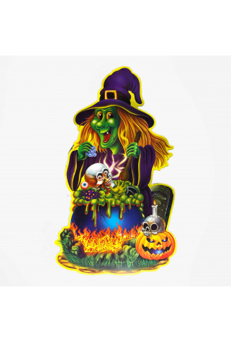 Painel Halloween 40 X 20 - Bruxa Verde - NaMega Festas