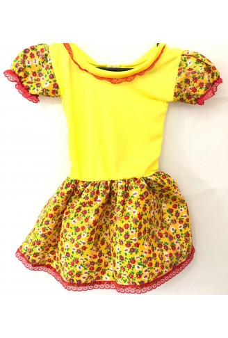 vestido festa junina infantil amarelo