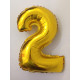 Balão Metalizado Número 40" 1 m 0 a 9  - Dourado - 4