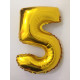 Balão Metalizado Número 40" 1 m 0 a 9  - Dourado-  -7