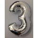 Balão Metalizado Número 14" 40 cm - 0 a 9 - Prata - 5