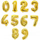 Balão Metalizado Número 40" 1 m 0 a 9  - Dourado - 1