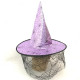 Chapéu de Bruxa com Renda Teia de Aranha - Lilás Médio