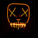 Máscara Halloween Sem Face Preta com LED - Laranja