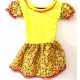 Vestido Festa Junina infantil Estampado Florido - Amarelo